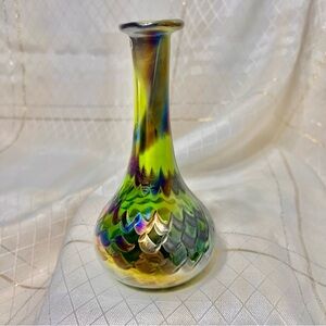 VTG Vase, Mount St.Helens Glass Vase, Handmade Blown Ash Glass Vase 1981 Decor